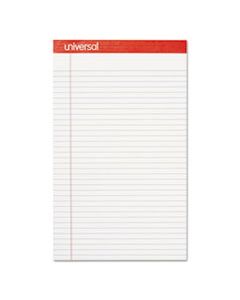 UNV45000 PERFORATED RULED WRITING PADS, WIDE/LEGAL RULE, 8.5 X 14, WHITE, 50 SHEETS, DOZEN