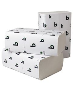 BWK49GREEN BOARDWALK GREEN MULTIFOLD TOWELS, 9" X 9 1/2", WHITE, 250/PACK, 16 PACKS/CARTON