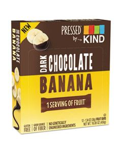 KND25973 PRESSED BY KIND BARS, DARK CHOCOLATE BANANA, 1.34 OZ, 12/PACK