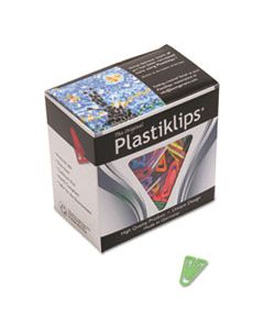 BAULP0200 PLASTIKLIPS PAPER CLIPS, SMALL (NO. 1), ASSORTED COLORS, 1,000/BOX
