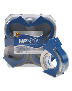 DUC0007725 HP260 PACKAGING TAPE WITH DISPENSER, 3" CORE, 1.88" X 60 YDS, CLEAR, 4/PACK