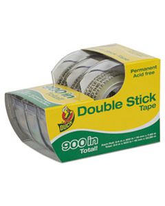 DUC0021087 PERMANENT DOUBLE-STICK TAPE WITH DISPENSER, 1" CORE, 0.5" X 25 FT, CLEAR, 3/PACK