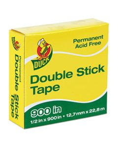 DUC1081698 PERMANENT DOUBLE-STICK TAPE, 1" CORE, 0.5" X 75 FT, CLEAR