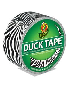 DUC1398132 COLORED DUCT TAPE, 3" CORE, 1.88" X 10 YDS, BLACK/WHITE ZEBRA