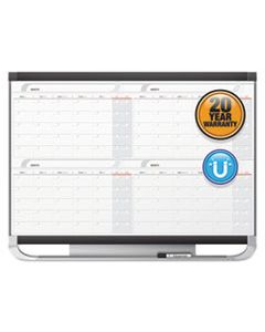 QRT4MCP23P2 PRESTIGE 2 MAGNETIC TOTAL ERASE 4-MONTH CALENDAR, 36 X 24, GRAPHITE COLOR FRAME