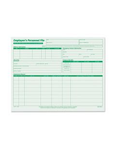 TOP3287 EMPLOYEE'S RECORD FILE FOLDERS, STRAIGHT TAB, LETTER SIZE, GREEN, 20/PACK