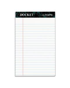 TOP63360 DOCKET RULED PERFORATED PADS, NARROW RULE, 5 X 8, WHITE, 50 SHEETS, 12/PACK