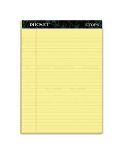 TOP63400 DOCKET RULED PERFORATED PADS, WIDE/LEGAL RULE, 8.5 X 11.75, CANARY, 50 SHEETS, 12/PACK
