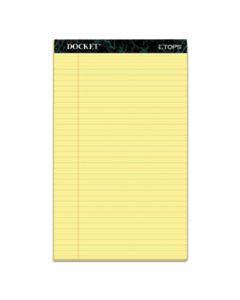 TOP63580 DOCKET RULED PERFORATED PADS, WIDE/LEGAL RULE, 8.5 X 14, CANARY, 50 SHEETS, 12/PACK