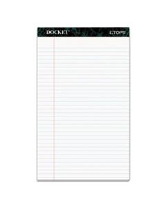 TOP63590 DOCKET RULED PERFORATED PADS, WIDE/LEGAL RULE, 8.5 X 14, WHITE, 50 SHEETS, 12/PACK