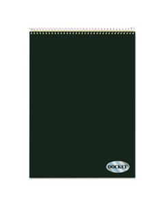 TOP63631 DOCKET RULED WIREBOUND PAD W/ COVER, 1 SUBJECT, WIDE/LEGAL RULE, DARK GREEN COVER, 8.5 X 11.75, 70 SHEETS
