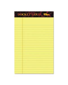 TOP63900 DOCKET GOLD RULED PERFORATED PADS, NARROW RULE, 5 X 8, CANARY, 50 SHEETS, 12/PACK