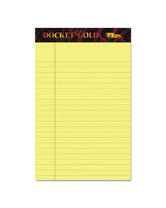 TOP63900 DOCKET GOLD RULED PERFORATED PADS, NARROW RULE, 5 X 8, CANARY, 50 SHEETS, 12/PACK