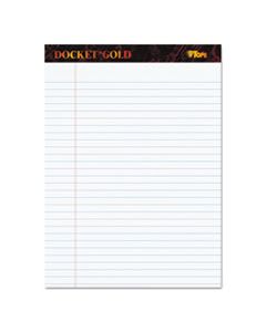 TOP63960 DOCKET GOLD RULED PERFORATED PADS, WIDE/LEGAL RULE, 8.5 X 11.75, WHITE, 50 SHEETS, 12/PACK