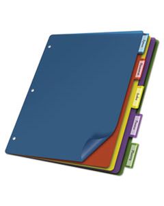 CRD84018 POLY INDEX DIVIDERS, 5-TAB, 11 X 8.5, ASSORTED, 4 SETS