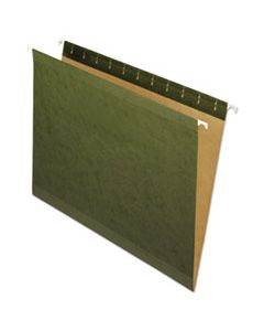 PFX4152 REINFORCED HANGING FILE FOLDERS, LETTER SIZE, STRAIGHT TAB, STANDARD GREEN, 25/BOX