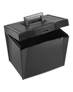 PFX20861 PORTABLE LETTER SIZE FILE BOX, LETTER FILES, 13.5" X 10.25" X 10.88", BLACK