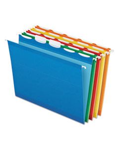 PFX42592 READY-TAB COLORED REINFORCED HANGING FOLDERS, LETTER SIZE, 1/5-CUT TAB, ASSORTED, 25/BOX