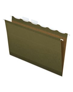 PFX42701 READY-TAB EXTRA CAPACITY REINFORCED COLORED HANGING FOLDERS, LETTER SIZE, 1/5-CUT TAB, STANDARD GREEN, 20/BOX