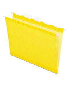 PFX42624 READY-TAB COLORED REINFORCED HANGING FOLDERS, LETTER SIZE, 1/5-CUT TAB, YELLOW, 25/BOX