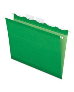 PFX42626 READY-TAB COLORED REINFORCED HANGING FOLDERS, LETTER SIZE, 1/5-CUT TAB, BRIGHT GREEN, 25/BOX