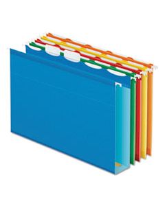 PFX42700 READY-TAB EXTRA CAPACITY REINFORCED COLORED HANGING FOLDERS, LETTER SIZE, 1/5-CUT TAB, ASSORTED, 20/BOX