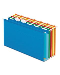 PFX42702 READY-TAB EXTRA CAPACITY REINFORCED COLORED HANGING FOLDERS, LEGAL SIZE, 1/6-CUT TAB, ASSORTED, 20/BOX