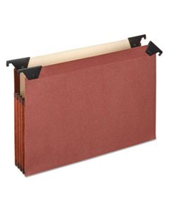 PFX45432 PREMIUM EXPANDING HANGING FILE POCKETS WITH SWING HOOKS AND DIVIDERS, LETTER SIZE, 1/3-CUT TAB, BROWN, 5/BOX