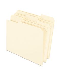 PFXR75213 REINFORCED TOP FILE FOLDERS, 1/3-CUT TABS, RIGHT POSITION, LETTER SIZE, MANILA, 100/BOX