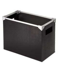 PFX01151 POLY DESKTOP FILE BOX, LETTER FILES, 13" X 6.25" X 9.5", BLACK/SILVER