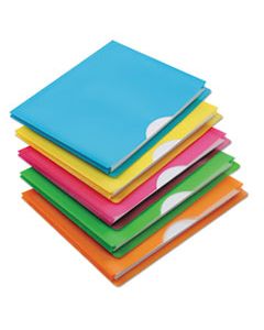 PFX50992 GLOW POLY FILE JACKET, STRAIGHT TAB, LETTER SIZE, ASSORTED COLORS, 5/PACK