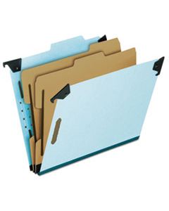 PFX59252 HANGING CLASSIFICATION FOLDERS WITH DIVIDERS, LETTER SIZE, 2 DIVIDERS, 2/5-CUT TAB, BLUE