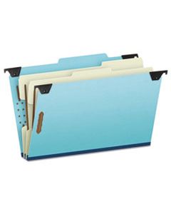 PFX59352 HANGING CLASSIFICATION FOLDERS WITH DIVIDERS, LEGAL SIZE, 2 DIVIDERS, 2/5-CUT TAB, BLUE