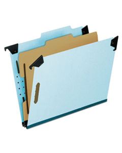PFX59251 HANGING CLASSIFICATION FOLDERS WITH DIVIDERS, LETTER SIZE, 1 DIVIDER, 2/5-CUT TAB, BLUE