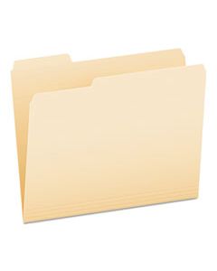 PFX48430 CUTLESS/WATERSHED FILE FOLDERS, 1/3-CUT TABS, LETTER SIZE, MANILA, 100/BOX