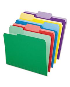 PFX84370 FILE FOLDERS WITH ERASABLE TABS, 1/3-CUT TABS, LETTER SIZE, ASSORTED, 30/PACK