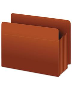 PFX95545 HEAVY-DUTY END TAB FILE POCKETS, 3.5" EXPANSION, LEGAL SIZE, RED FIBER, 10/BOX
