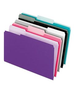 PFX421013ASST2 INTERIOR FILE FOLDERS, 1/3-CUT TABS, LETTER SIZE, ASSORTMENT 1, 100/BOX