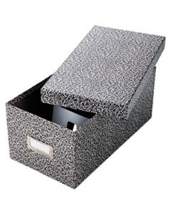 OXF40589 REINFORCED BOARD CARD FILE, LIFT-OFF COVER, HOLDS 1,200 4 X 6 CARDS, BLACK/WHITE