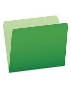 PFX152BGR COLORED FILE FOLDERS, STRAIGHT TAB, LETTER SIZE, GREEN/LIGHT GREEN, 100/BOX