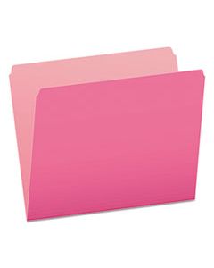 PFX152PIN COLORED FILE FOLDERS, STRAIGHT TAB, LETTER SIZE, PINK/LIGHT PINK, 100/BOX
