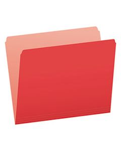 PFX152RED COLORED FILE FOLDERS, STRAIGHT TAB, LETTER SIZE, RED/LIGHT RED, 100/BOX