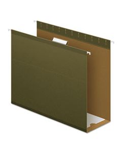 PFX4152X4 EXTRA CAPACITY REINFORCED HANGING FILE FOLDERS WITH BOX BOTTOM, LETTER SIZE, 1/5-CUT TAB, STANDARD GREEN, 25/BOX