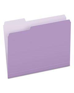 PFX15213LAV COLORED FILE FOLDERS, 1/3-CUT TABS, LETTER SIZE, LAVENDER/LIGHT LAVENDER, 100/BOX