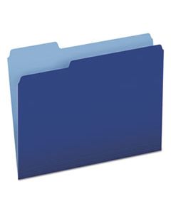 PFX15213NAV COLORED FILE FOLDERS, 1/3-CUT TABS, LETTER SIZE, NAVY BLUE/LIGHT BLUE, 100/BOX