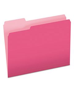 PFX15213PIN COLORED FILE FOLDERS, 1/3-CUT TABS, LETTER SIZE, PINK/LIGHT PINK, 100/BOX