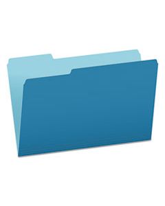 PFX15313BLU COLORED FILE FOLDERS, 1/3-CUT TABS, LEGAL SIZE, BLUE/LIGHT BLUE, 100/BOX