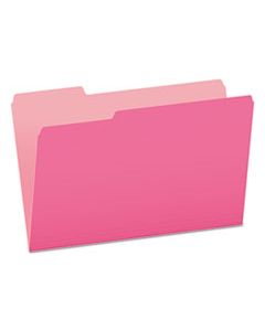 PFX15313PIN COLORED FILE FOLDERS, 1/3-CUT TABS, LEGAL SIZE, PINK/LIGHT PINK, 100/BOX