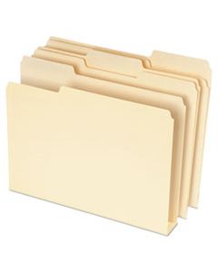 PFX54459 DOUBLE STUFF FILE FOLDERS, 1/3-CUT TABS, LETTER SIZE, MANILA, 50/PACK