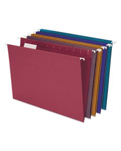 PFX35117 EARTHWISE BY PENDAFLEX 100% RECYCLED COLORED HANGING FILE FOLDERS, LETTER SIZE, 1/5-CUT TAB, ASSORTED, 20/BOX